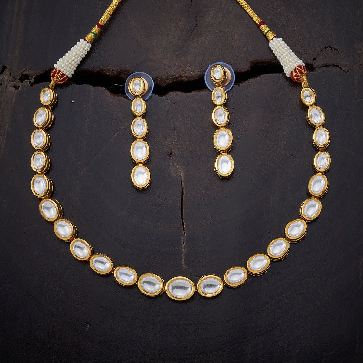 Kundan single store line necklace