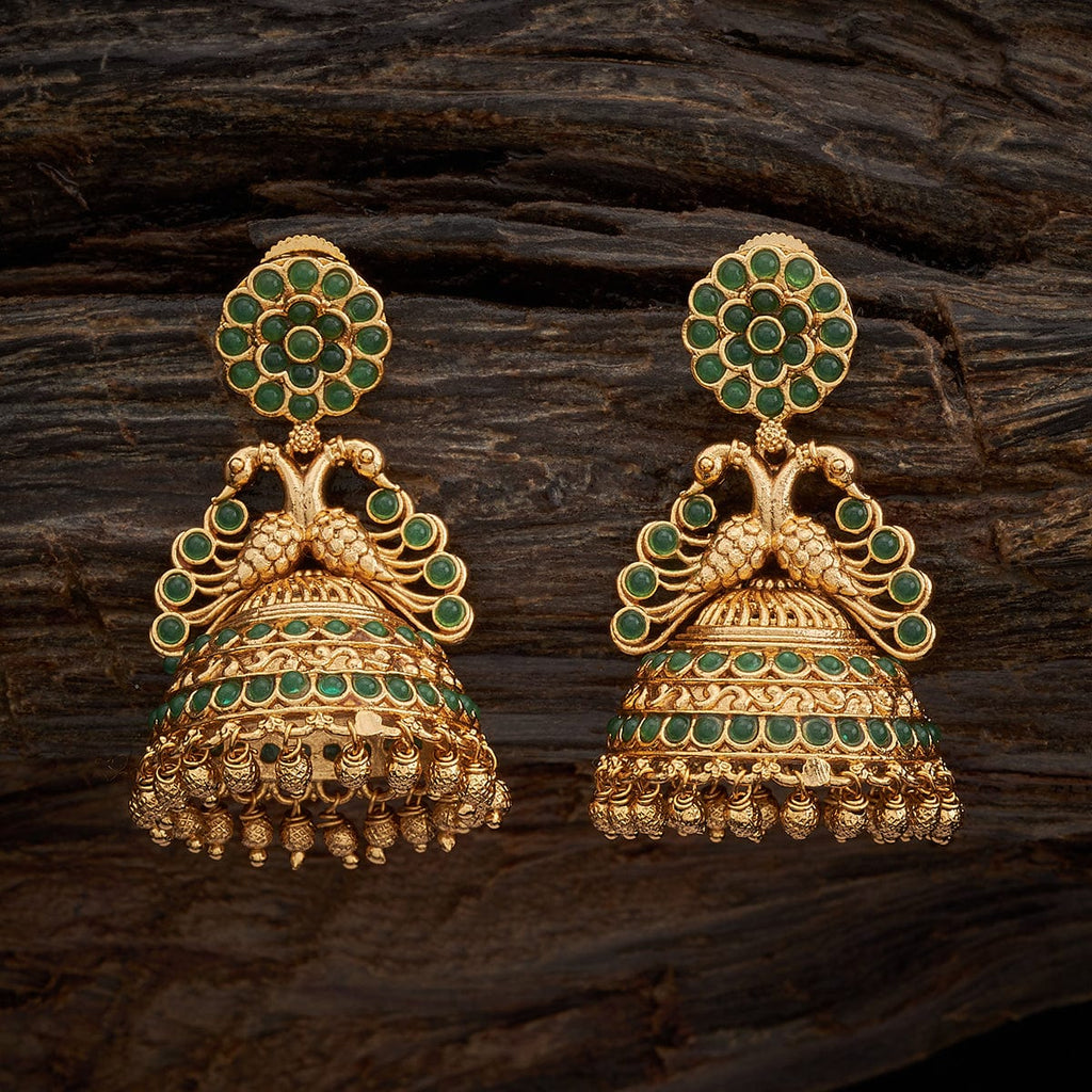 22K Gold Plated Flower Indian 2.5'' Long Gorgeous Jhumka Wedding Earrings  .e | eBay