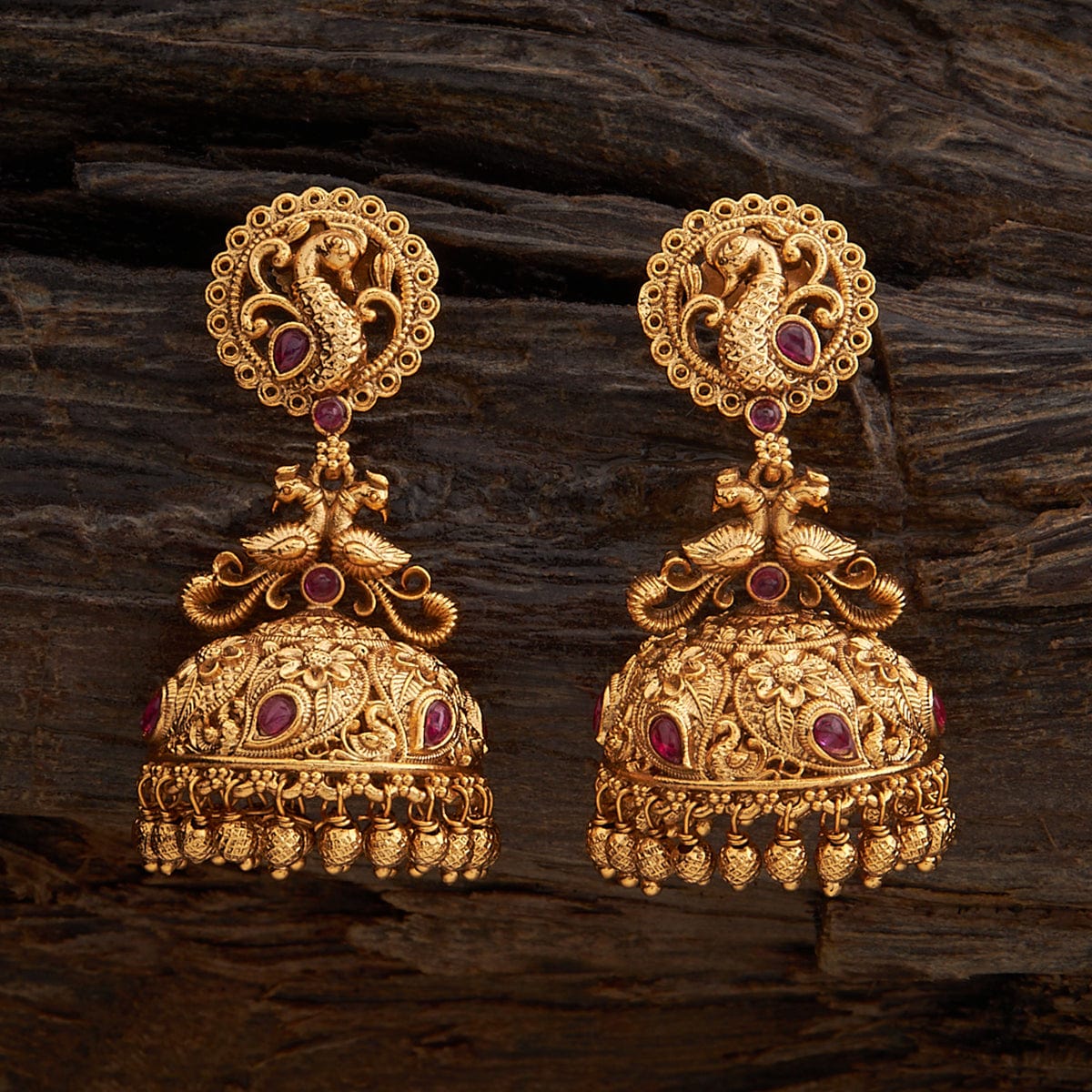 Buy Gold plated Imitation Jewelry Real AD Stones Daily Wear Jhumka Earrings  online - Griiham