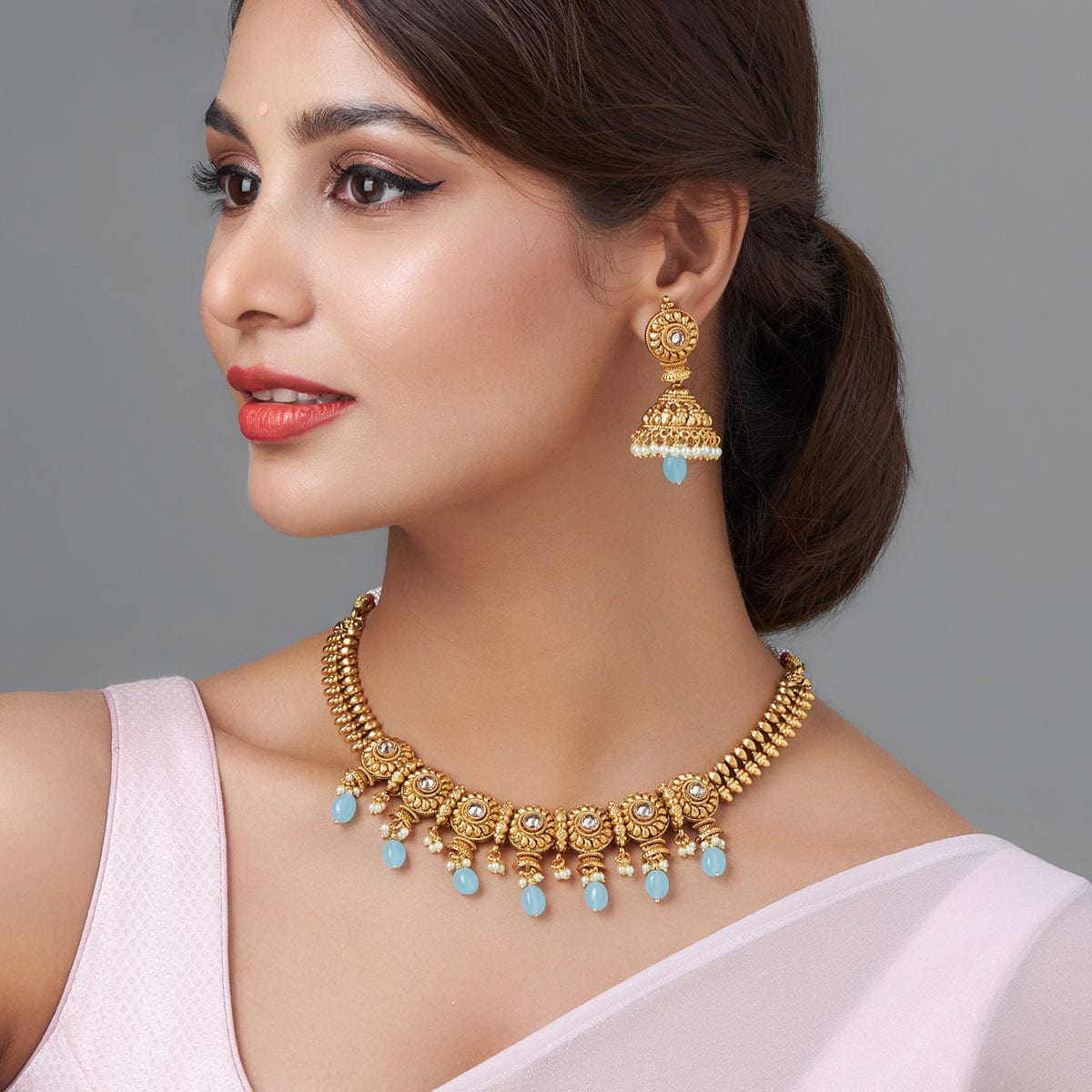 Jewellery Necklace Earring And Pendant Set Earrings - Buy Jewellery  Necklace Earring And Pendant Set Earrings online in India