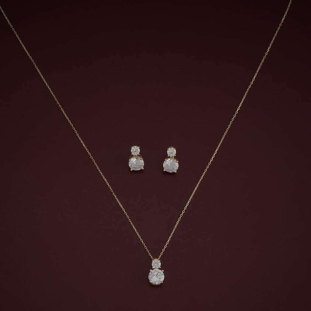 Silver Chain Pendant Earring Set 92.5 Silver Pendant with Chain and Earring Set 180987