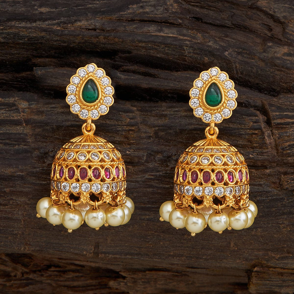 Two-Tier Domed Lacy Gold Jhumka Earring Online Jewellery Shopping India |  Yellow Gold 18K | Candere by Kalyan Jewellers