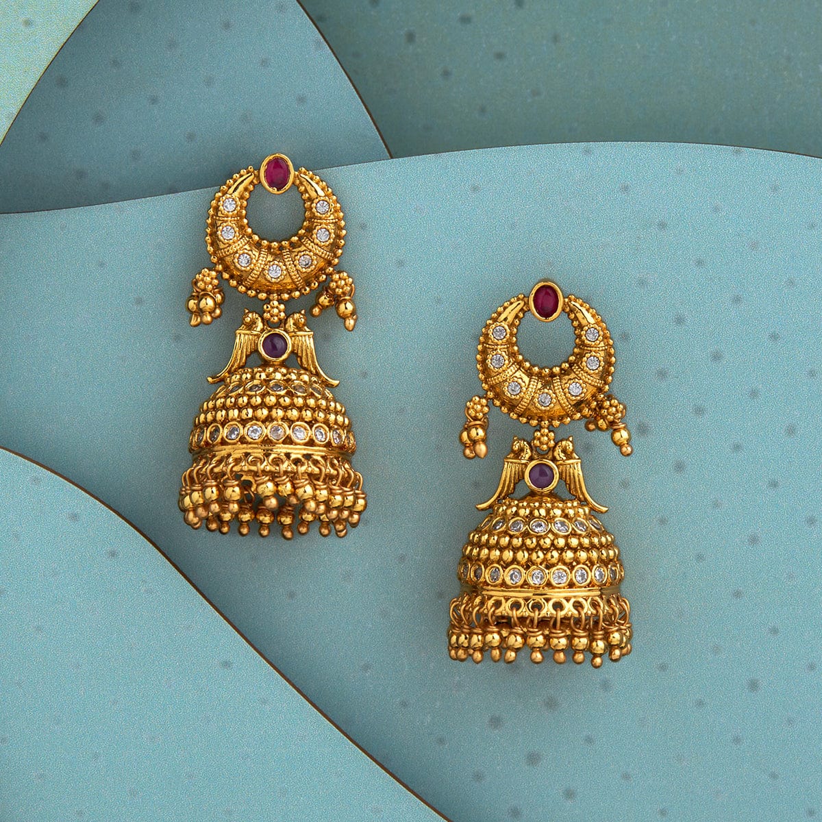 Buy Kushal's Fashion Jewellery Gold-Plated White Casual Wear Dangler Earring  With Sparkling Cubic Zirconia at Amazon.in