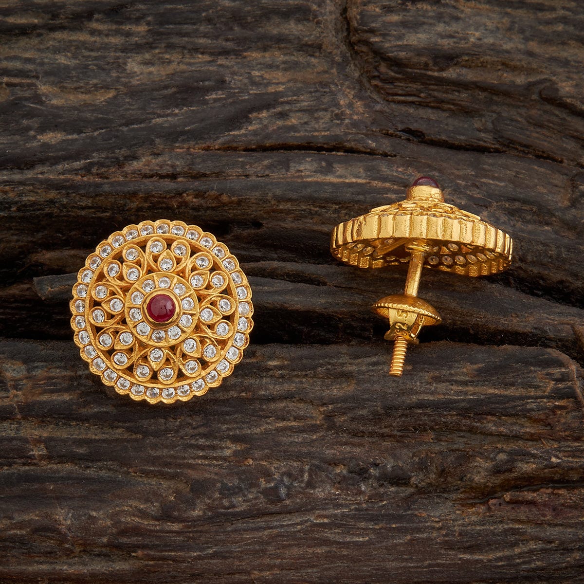 Gold plated temple jhumka – Chaotiq by Arti