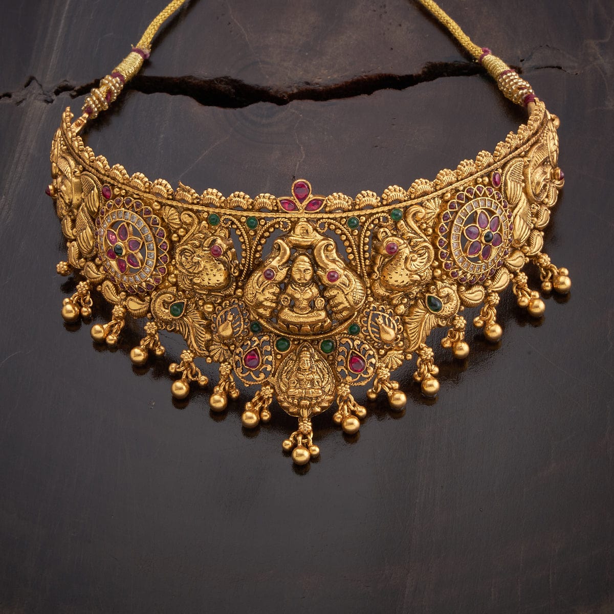 Gold plated silver temple on sale jewellery