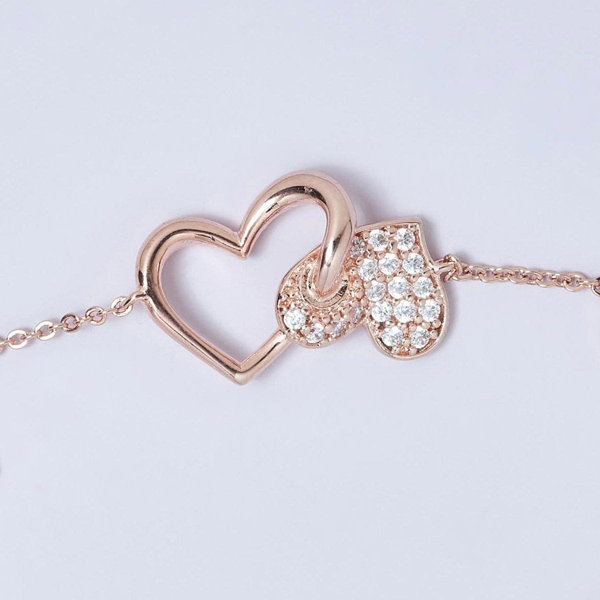 Rubans Voguish 22K Gold plated chunky link chain heart charm copper br