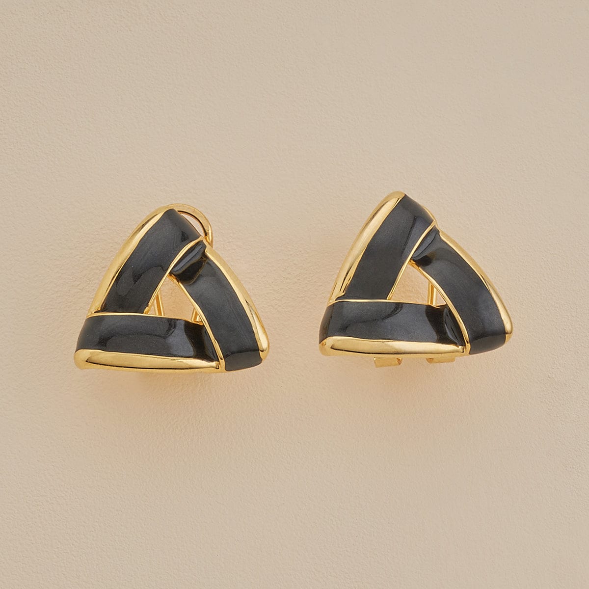 TFC Round Gold Plated Stud Earrings