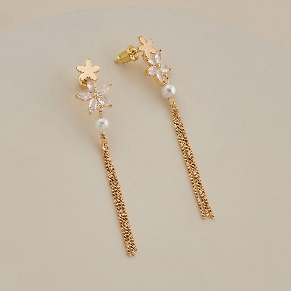 Mismatched Jeweled Gold Dreidel Earrings