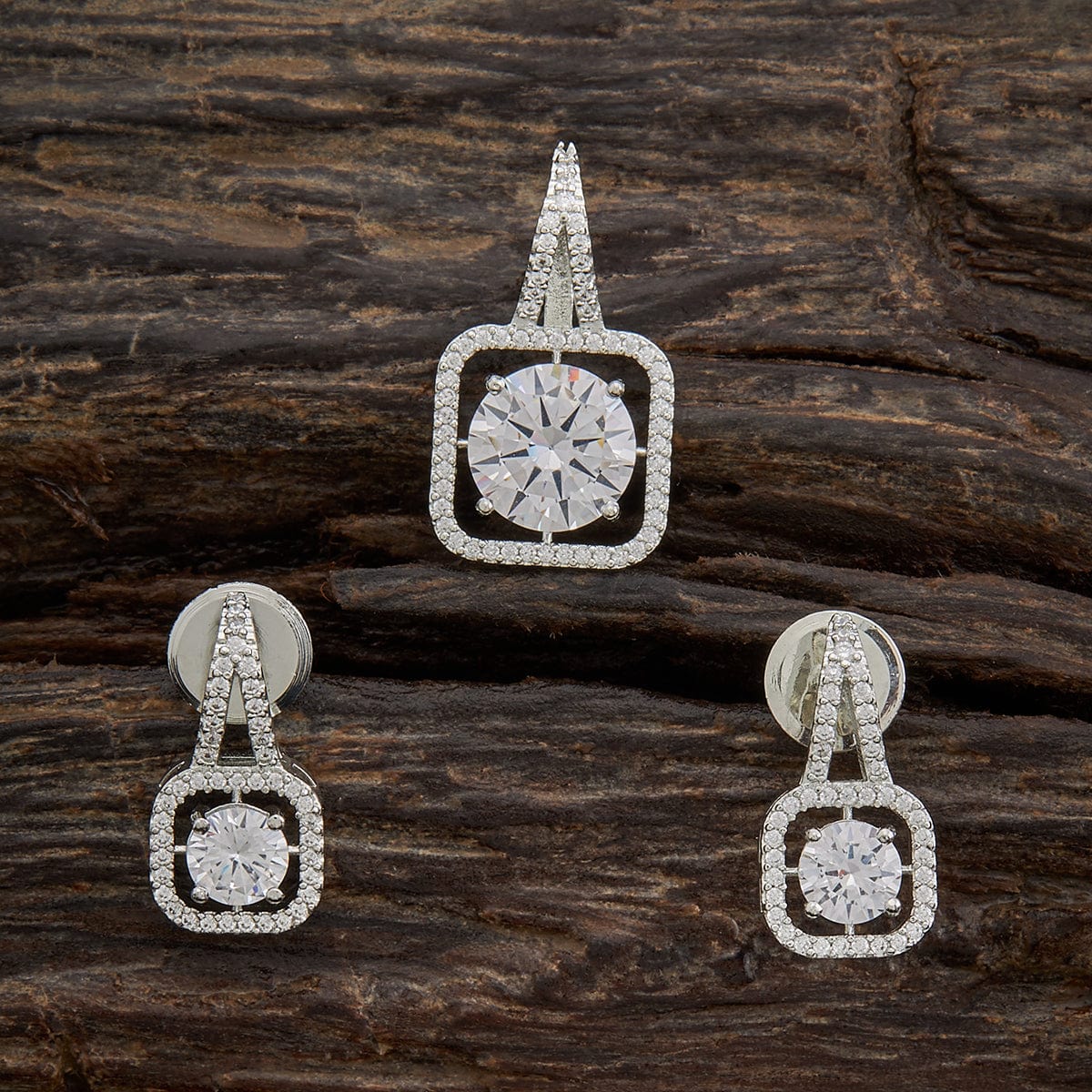 Zircon Pendant Set Zircon Pendant Earring 164706